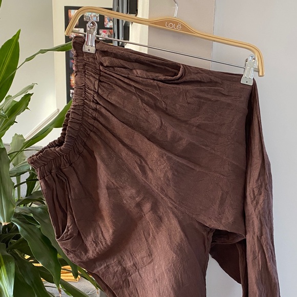 Pantalon bohème Italien en lin Terzo Millenio Italian bohemian linen pants - Picture 6 of 7